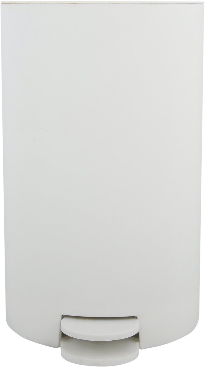 MSV Prullenbak/pedaalemmer - kunststof - wit - 3L - klein model - 15 x 27 cm - Badkamer/toilet