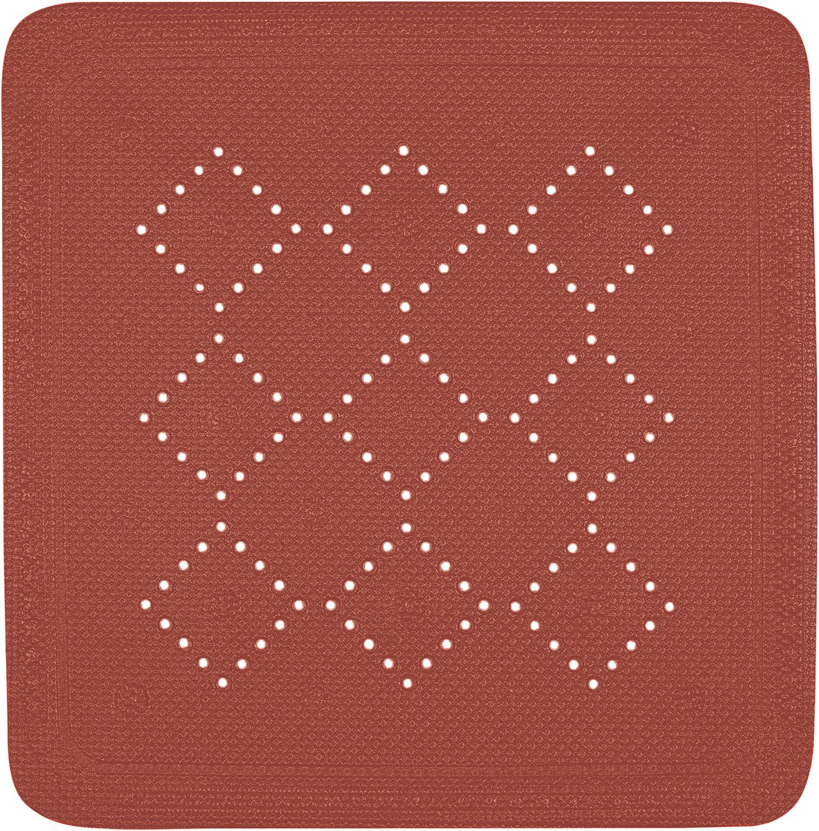 Spirella Alaska Badkuip Inlegmat Antislip - Badmat voor Badkuip - PVC Badkuip Mat - Terracotta - 55 x 55 cm