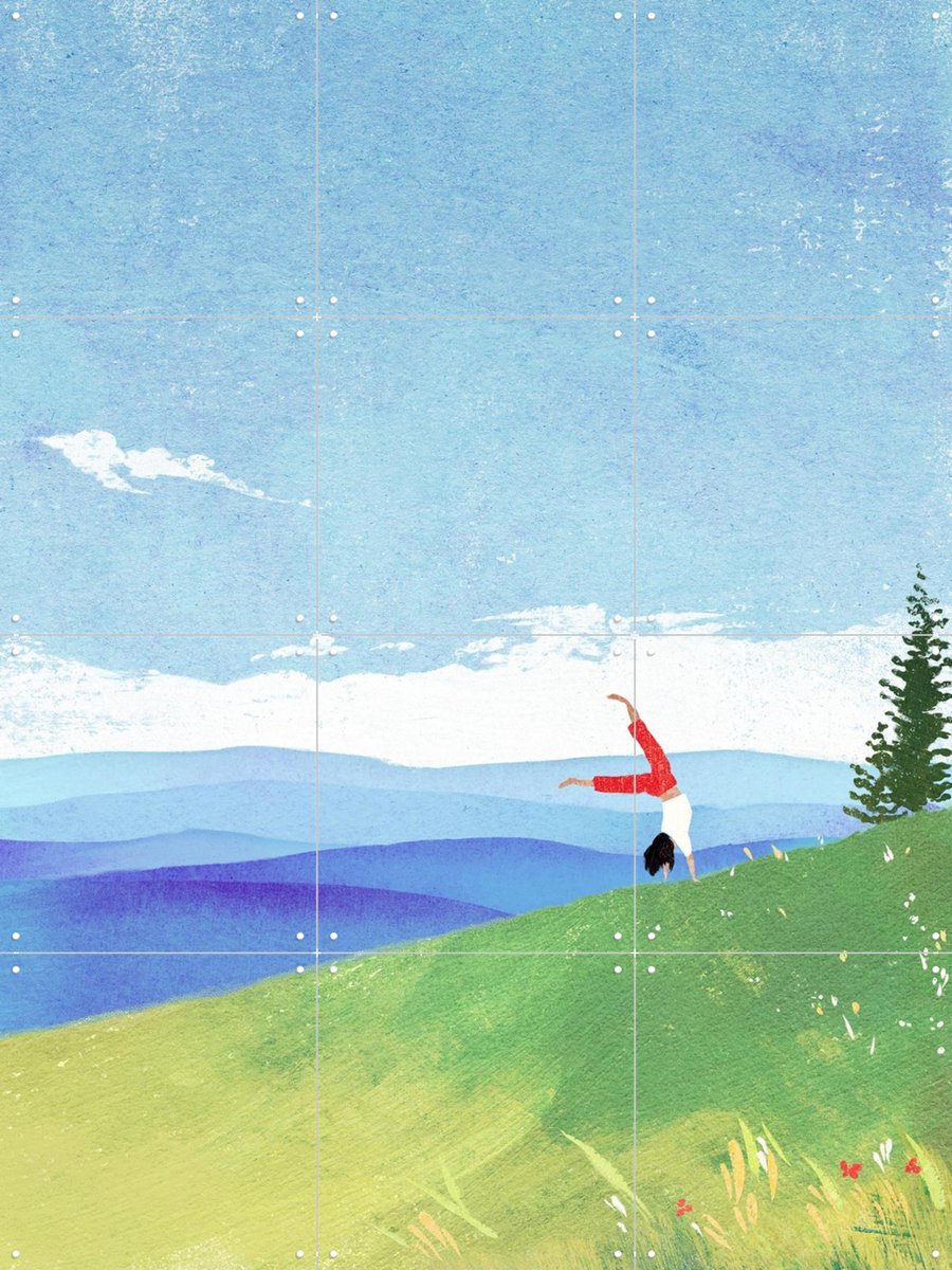 IXXI Feeling Of Summer, Henry Rivers - 60 x 80 cm - Gratis ophangtool - Grote wanddecoratie en posters - Kleurrijk, Speels, Illustraties, Woonkamer