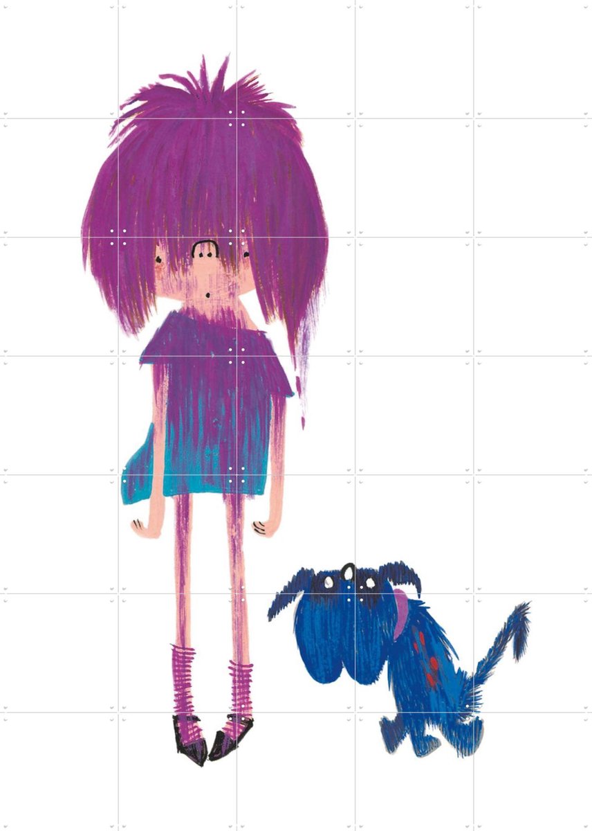 IXXI Verfongelukje, Fiep Westendorp - 100 x 140 cm - Gratis ophangtool - Grote wanddecoratie en posters - Speels, Tekeningen, Kinderkamer, Kinderen