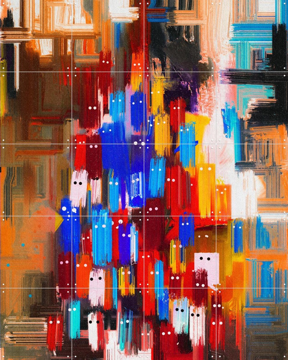 IXXI Abstract Spooky, Vineet Suresh - 80 x 100 cm - Gratis ophangtool - Grote wanddecoratie en posters - Abstract, Kwaststreken, Modern, Gemengde