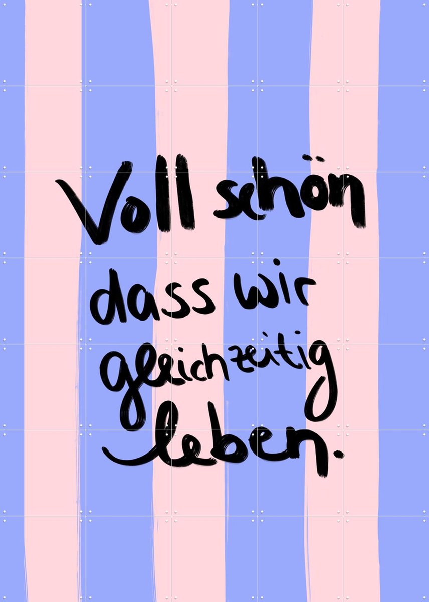 IXXI Voll Schön Dass Wir Gleichzeitig Leben - Stripes, Hej.Ibiza - 100 x 140 cm - Gratis ophangtool - Grote wanddecoratie en posters - Speels
