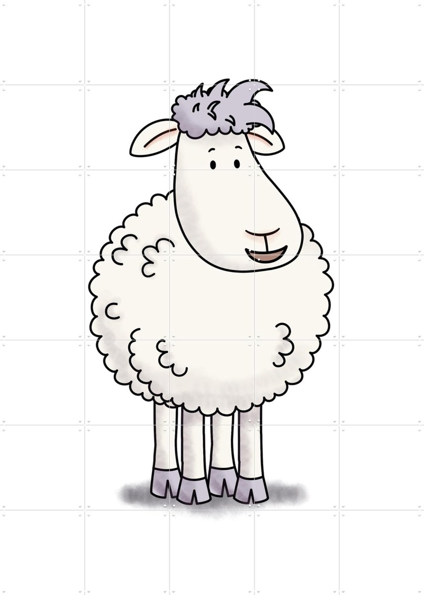 IXXI Schaap Mike, Mike & Molly & Van Hoorne Studios - 100 x 140 cm - Gratis ophangtool - Grote wanddecoratie en posters - Illustraties, Fantasierijk