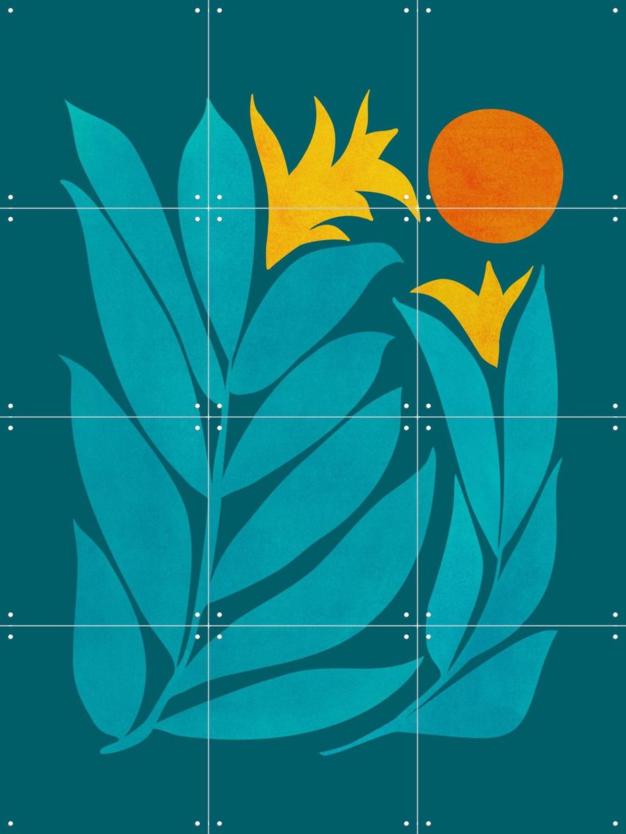 IXXI Community Garden After Dark, Kristian Gallagher & Various - 60 x 80 cm - Gratis ophangtool - Grote wanddecoratie en posters - Pop art, Kleurrijk