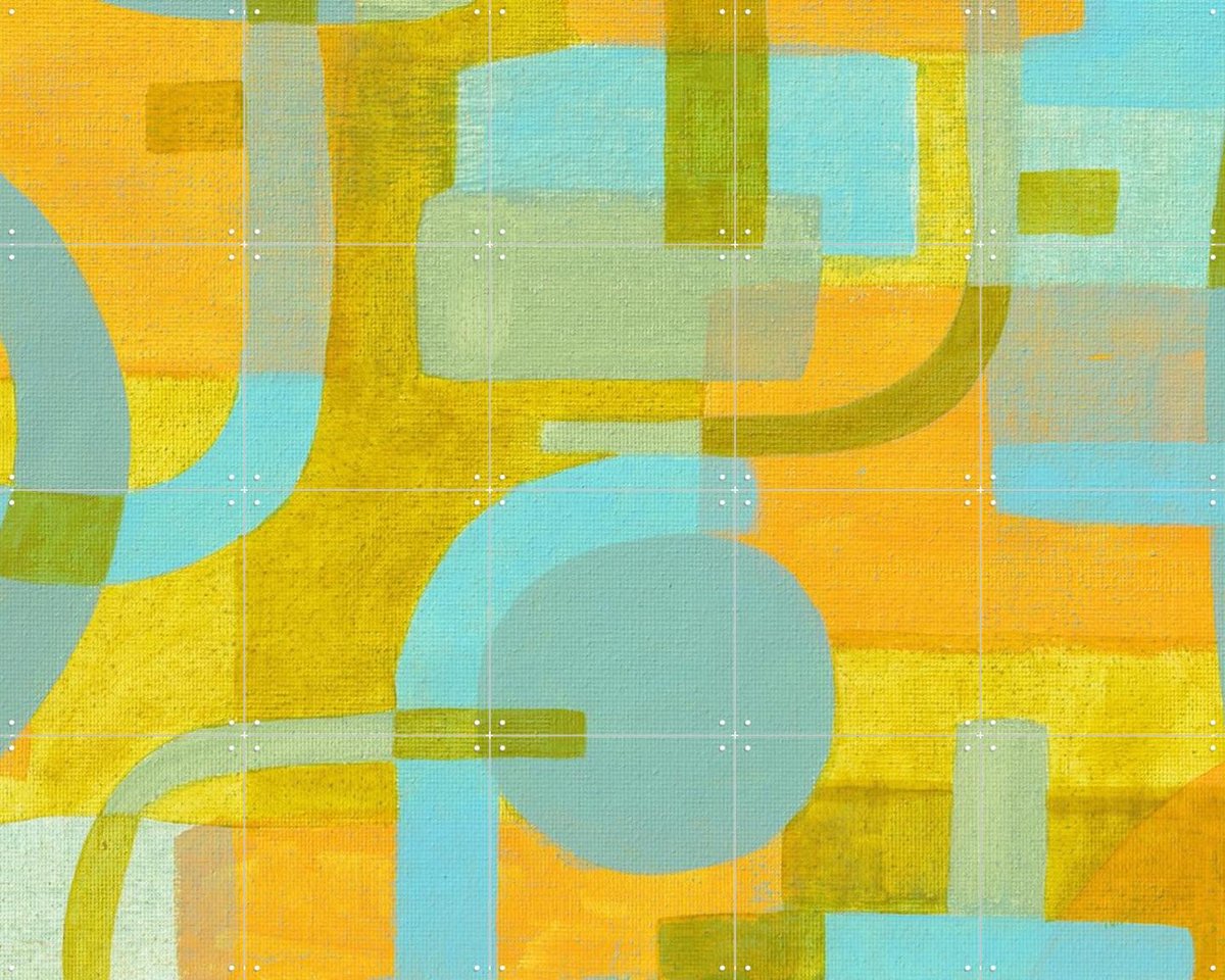 IXXI Ecuador, Studio Maren - 100 x 80 cm - Gratis ophangtool - Grote wanddecoratie en posters - Modern, Kleurrijk, Abstract, Speels, Kwaststreken
