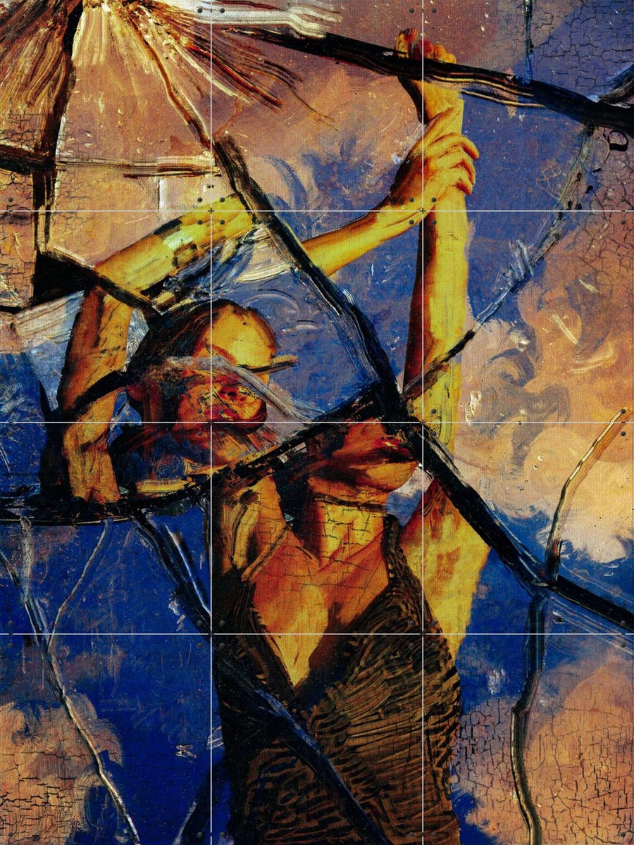 IXXI Broken Glass, Vineet Suresh - 60 x 80 cm - Gratis ophangtool - Grote wanddecoratie en posters - Geometrische Kunst, Modern, Abstract, Gemengde