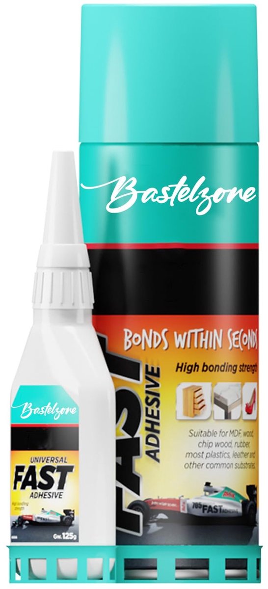 SnelShoppen - Activator Spray Second Hechtingslijm Superlijm met Hechtingsversneller, Professionele Multifunctionele Lijm (50 g Lijm met 200 ml Sprayf