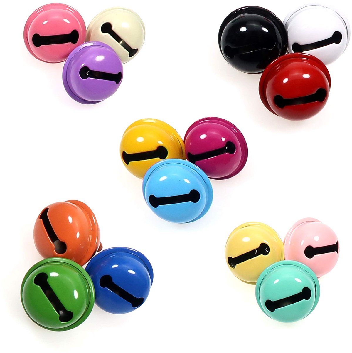 Belletjes, metalen belletjes, 22 mm, kleurrijk, voor handwerk, huisdier, klokken, festival, decoratie