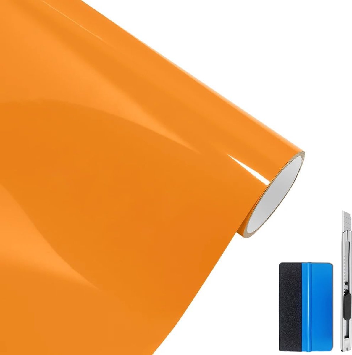 Premium Ultra Gloss Piano Zwart Vinyl Wrap Roll Folie Luchtontgrendelingskanalen Voor Auto Dakvleugel Pilaar Motorfiets Sticker (Oranje, 30 cm x 150 cm)