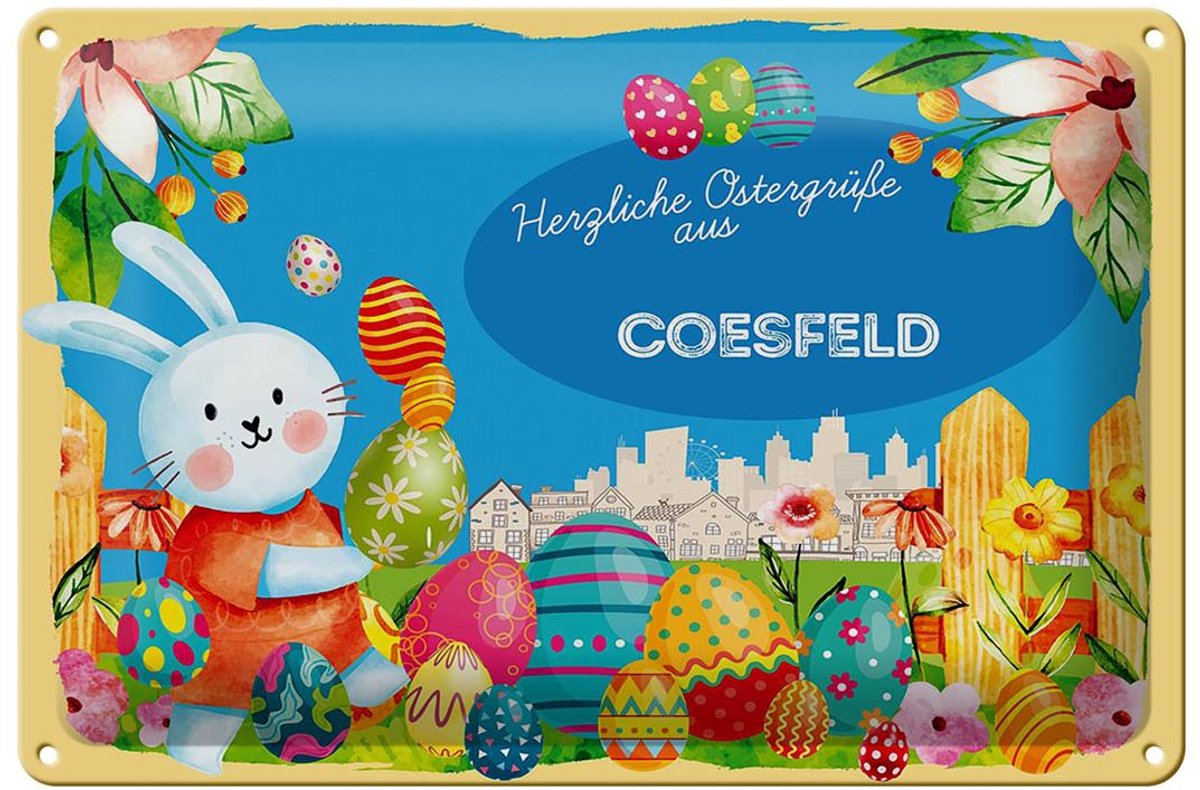 Blechschild Ostern Ostergrüße 30x20cm COESFELD