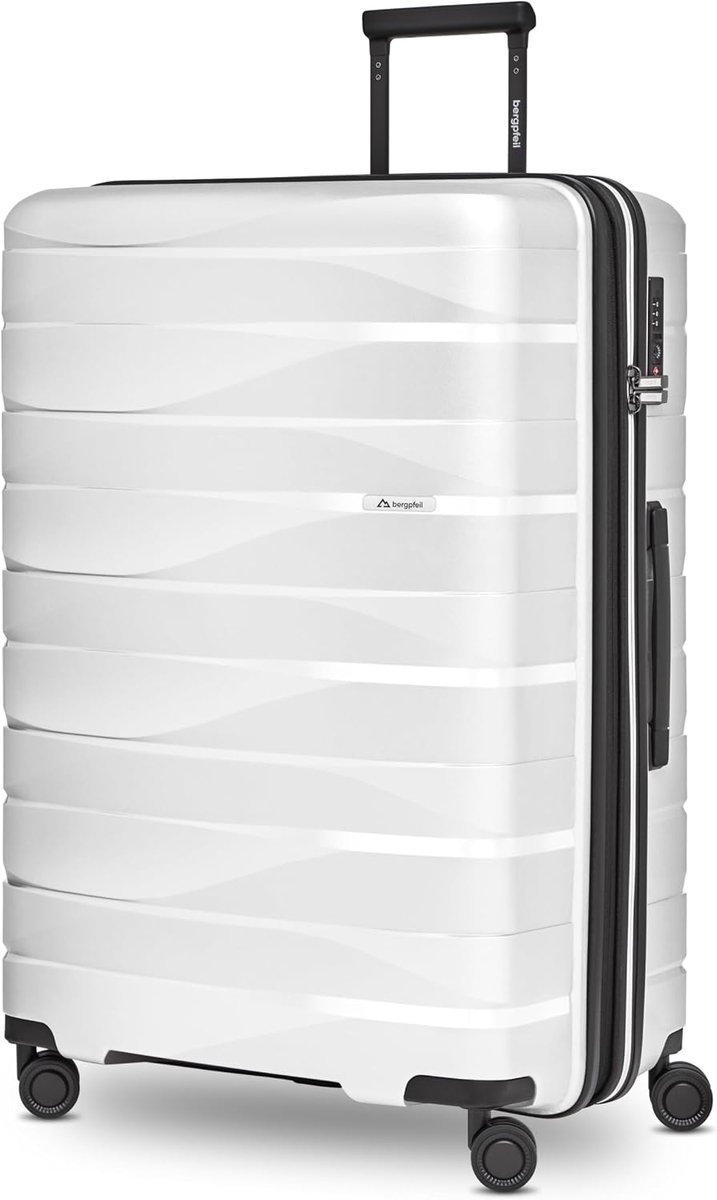 Harde koffer groot 75 cm - Ice White Metallic - Lichtgewicht 4,3 kg - Ideaal voor lange vakanties - ShopVlot