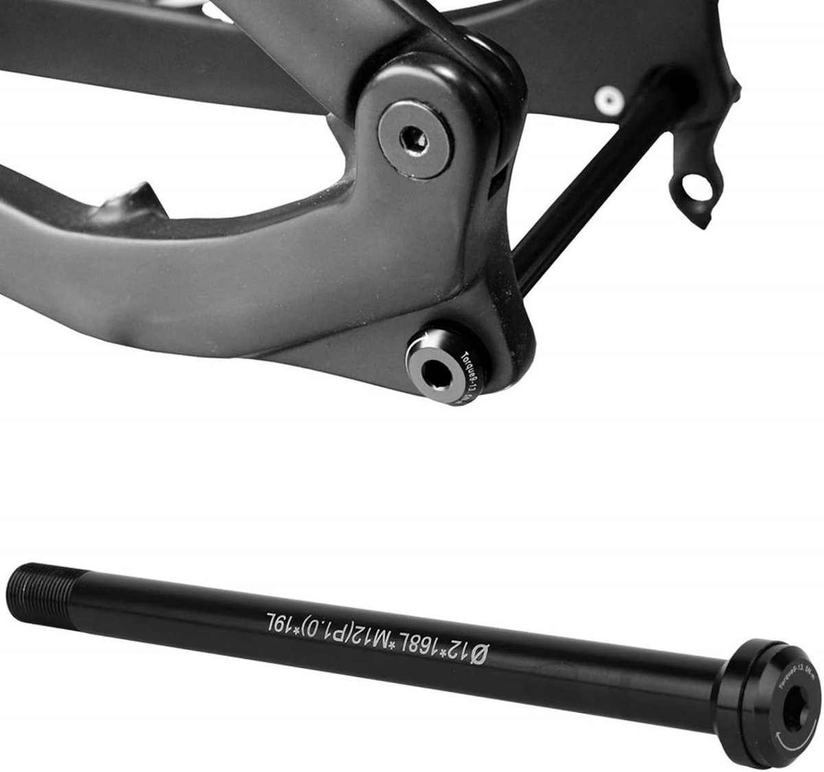 steekas spies, fiets voorvork steekas spies, fiets voor achter vork steekas spies fiets reparatie vervanging voor 142 x 12 mm schroefdraad 1,0