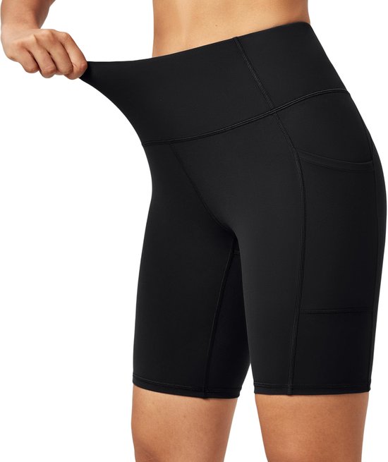 Fietsbroekjes voor dames met zakken, korte shorts, leggings met hoge taille voor zomersporten, fitness en yoga L. — afbeelding 2