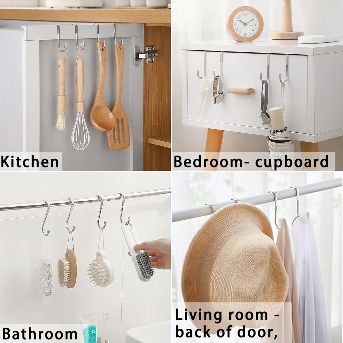Deurhaken, dubbele haken, roestvrij staal, kasthaken, zonder boren, haken, douchedeurhaken, kledinghaken, dubbele haken, deurhangers, haken voor keuken, badkamer, woonkamer