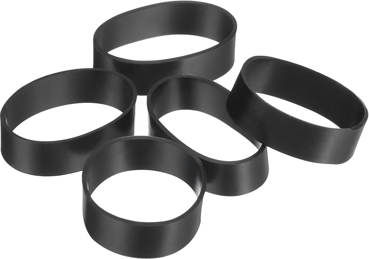 Elastieken van siliconenrubber, 17 x 6 mm, kabelbinders van siliconen, elastisch, duurzaam, antislip, voor het oprollen van kabels, tassen, zwart
