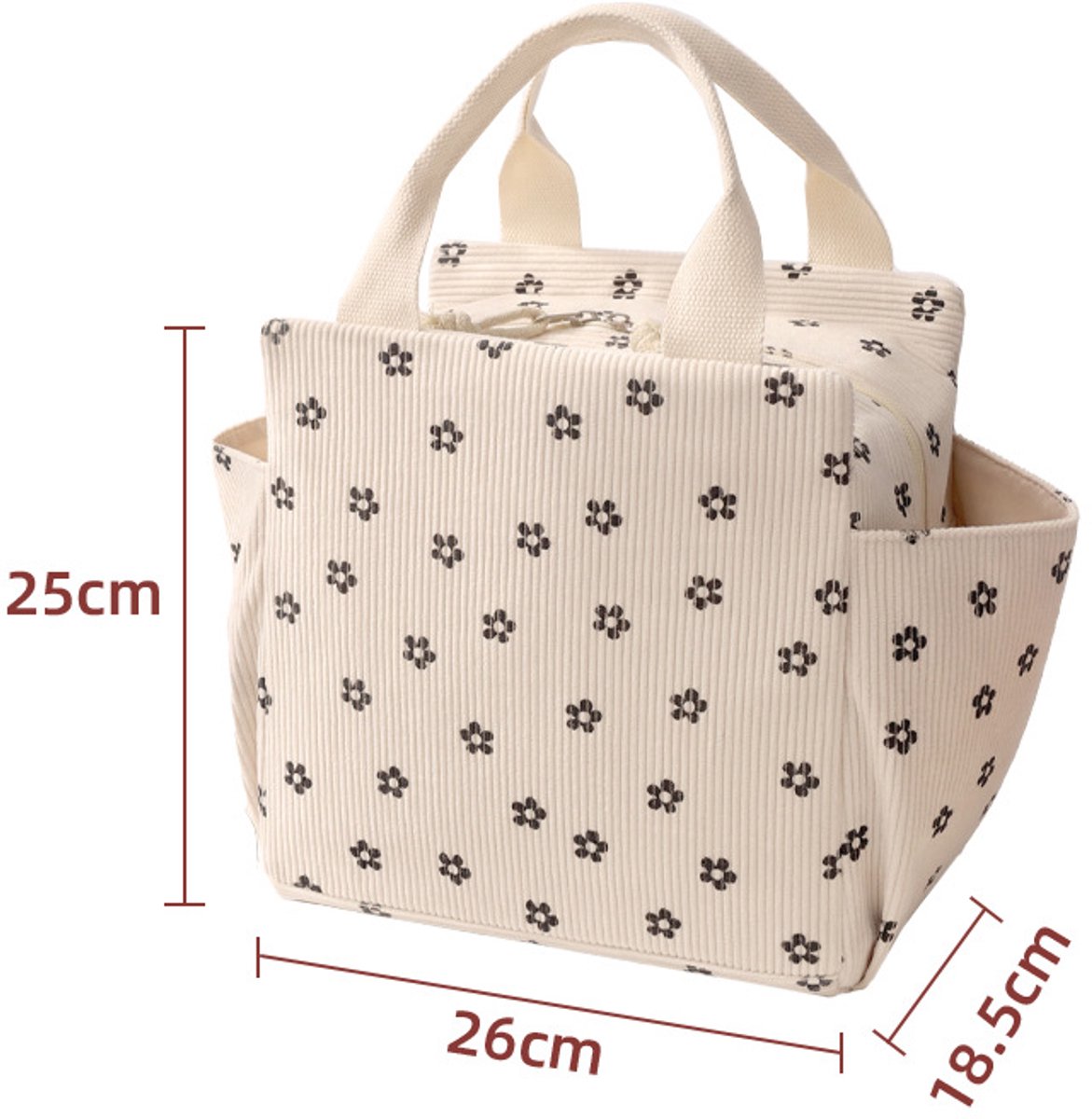 Geïsoleerde lunchtas in Japanse stijl – een prachtige geïsoleerde lunchtas, een lunchtas met aluminiumfolie, een geïsoleerde lunchbox, geschikt voor werk, school, picknicks en andere gelegenheden,Vierkante pruimenbloesem