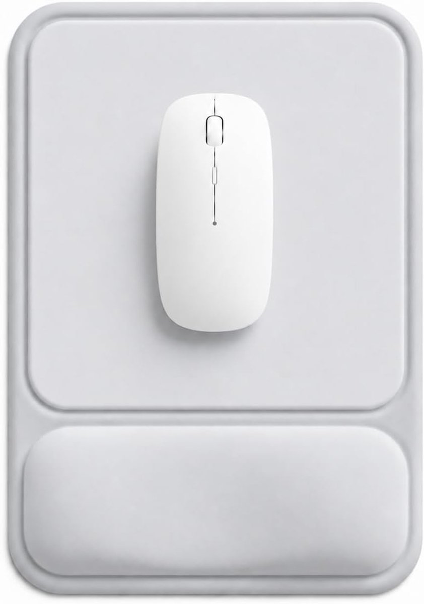 Ergonomische met Holle Polssteun Gel, Anti-druk Ontwerp, Antislipbasis, Verbeterd Comfort voor Kantoor & Gaming(Lichtgrijs)