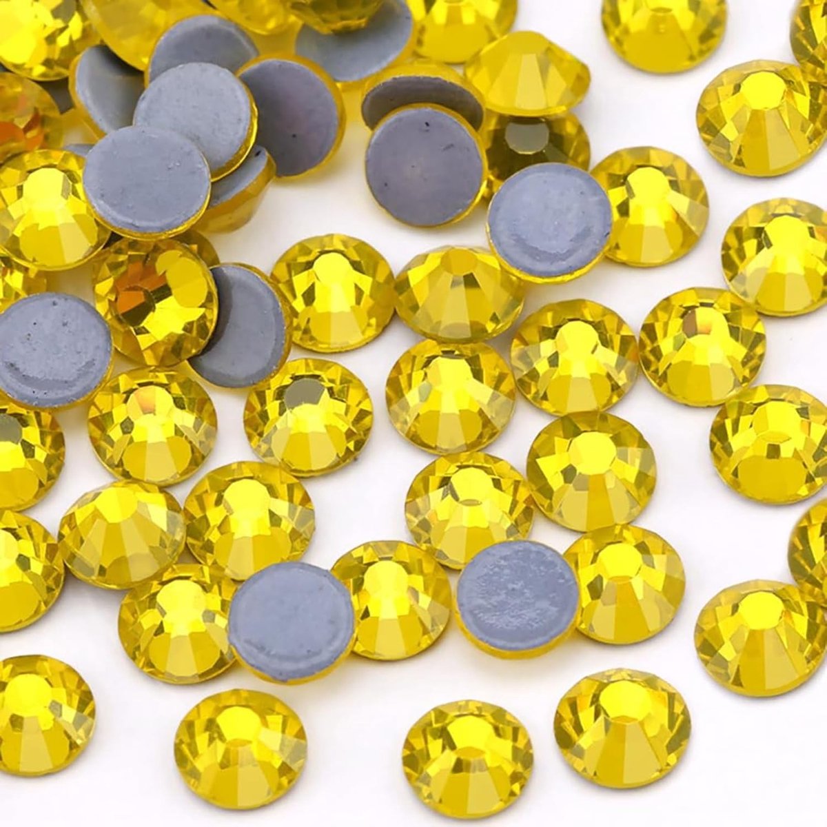 Steentjes Bulk - Glazen Strass Edelstenen voor Stof, Kleding, Ambachten & Bedazzling 6,4 mm (ss30, 288 stuks, Lemon Yellow) | 288 stks Hot Fix Glas Strass Edelstenen Diamant voor Bedazzling, Crafting, Kleding, Schoenen & Accessoires DIY Decoratie