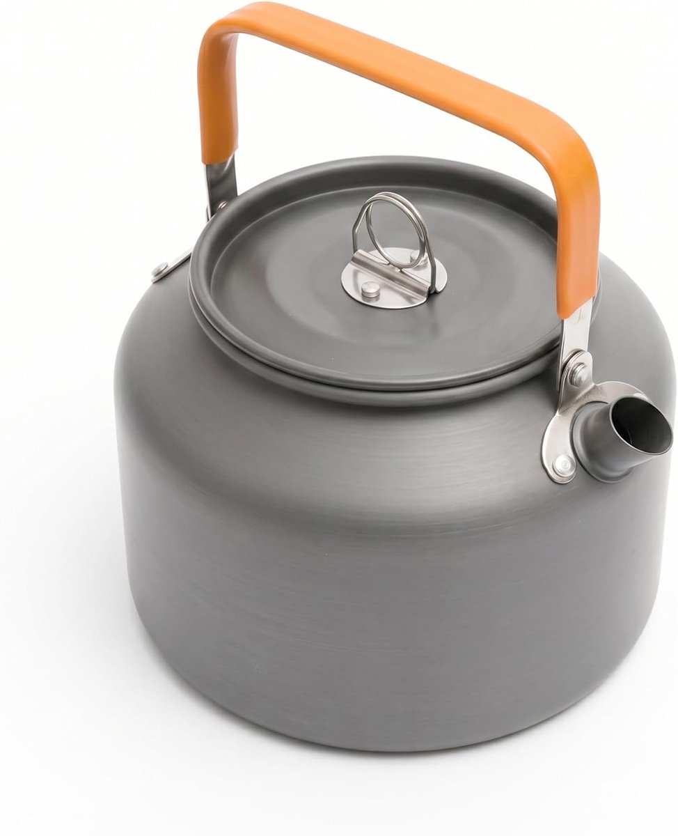Camping waterkoker, 1,8 l, aluminium, draagbare theeketel voor het koken van thee, koffie, snelle verwarming van heet water, kookketel voor 1-2 personen, camping, picknick, wandelen