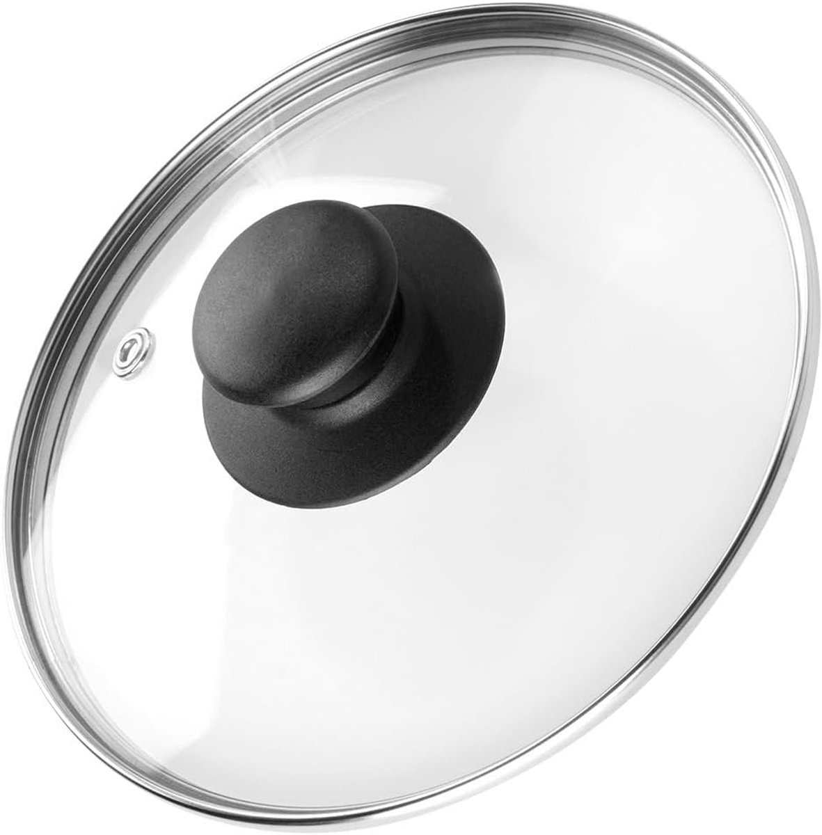 Universeel deksel Ø (16 cm) 14, 16, 18, 20, 22, 24, 26, 28, 30, 32 cm - potten en pannen deksel - glazen deksel voor pan en pot - potdeksel met roestvrijstalen rand - pannendeksel universeel