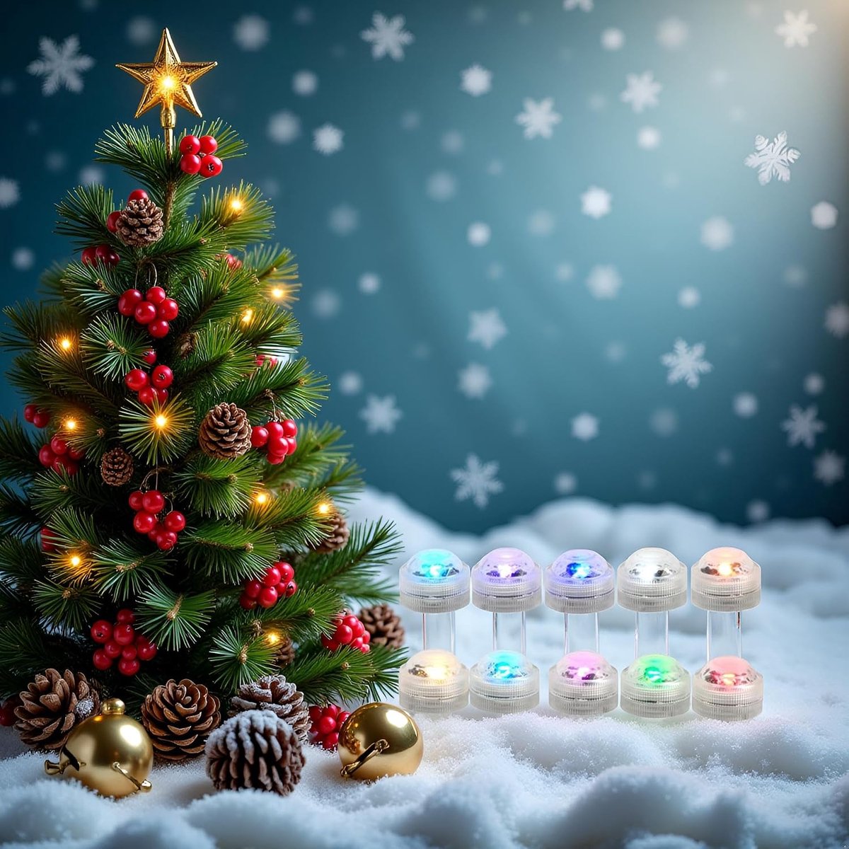 Kerst theelicht met afstandsbediening RGB onderwater LED licht multi kleurverandering vlamloze ronde CR2032 batterij aangedreven super heldere witte warmwitte led met afstandsbediening (3CM