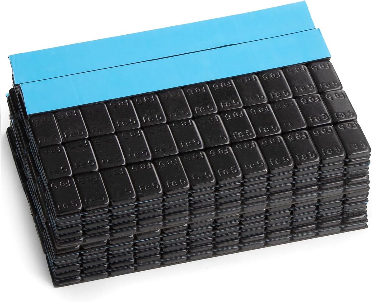 50 GAsuppply Kleefgewichten | Balanceergewichten | 50 Zelfklevende Staven 12 * 5g | Voor Aluminium Velgen | Verzinkt en Kunststof Gecoat