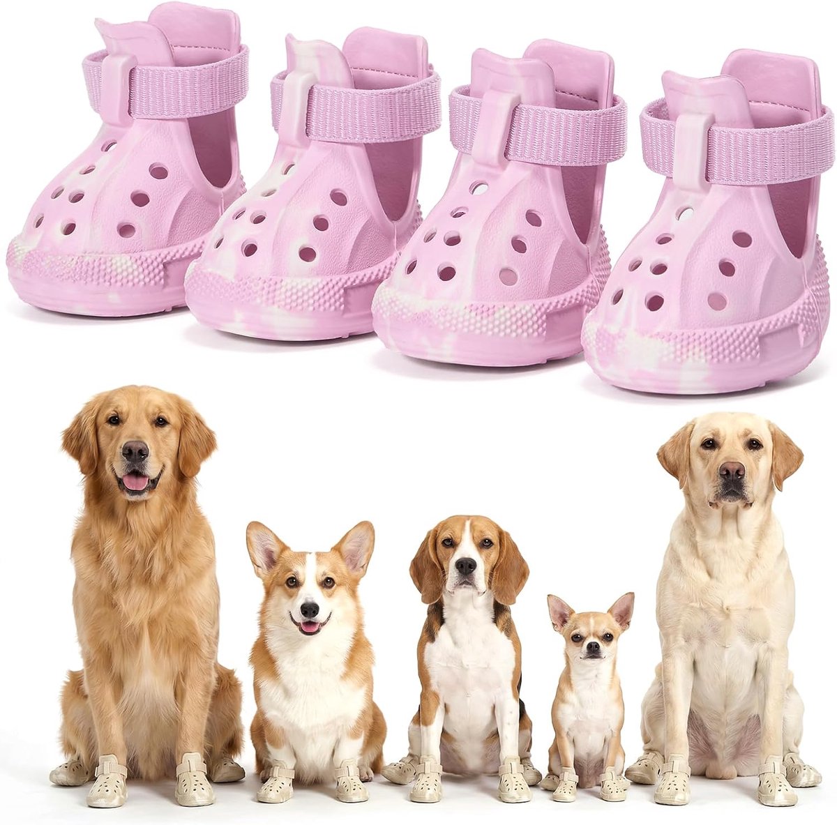 Schoenen, zomer, pootbescherming, outdoor, hondenlaarzen, waterdicht, hondensandalen, ademend, antislip, hondenschoenen met verstelbare reflecterende strepen, voor kleine, middelgrote en