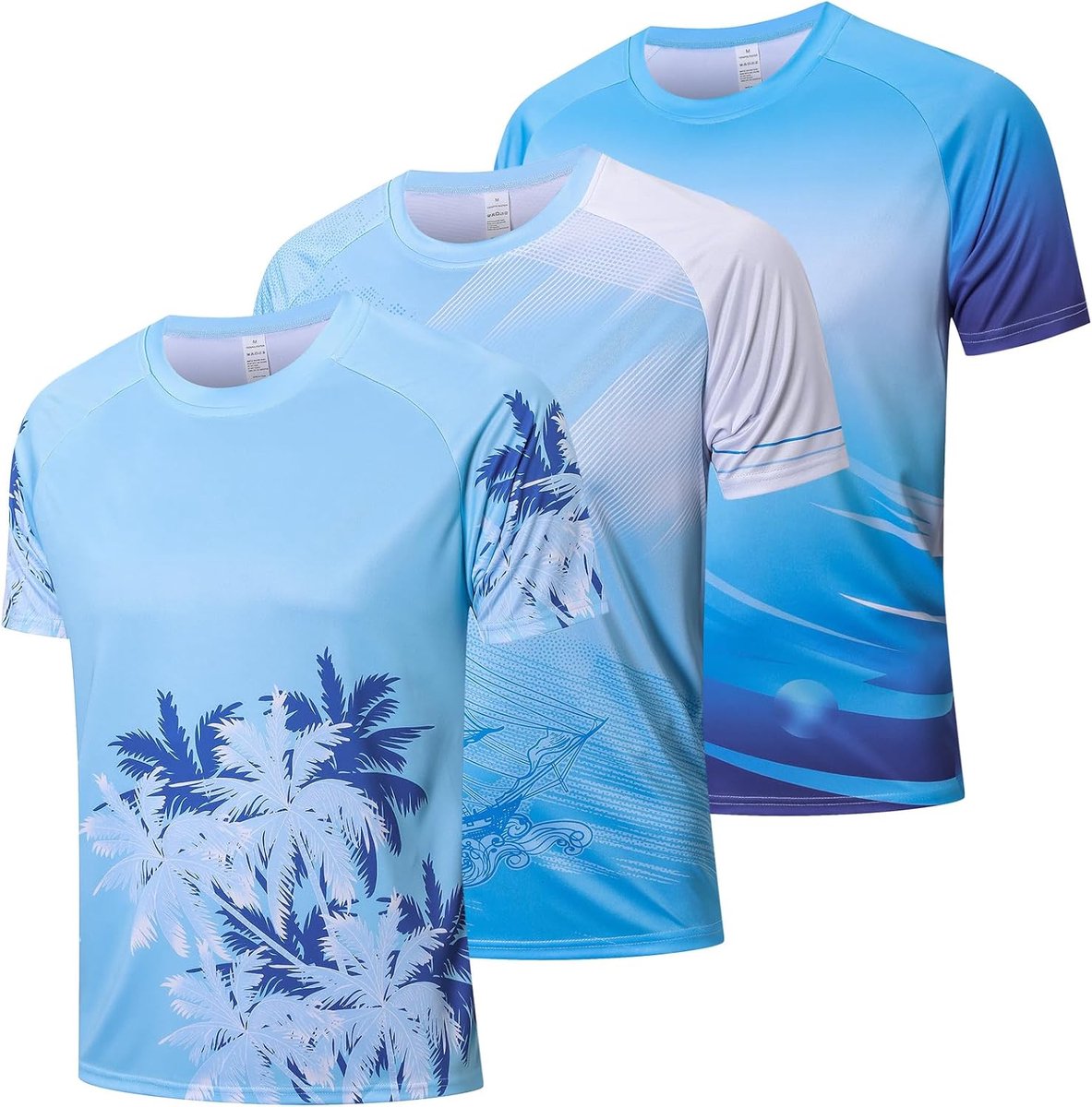 Rashguard UV-shirt voor heren, 1/3 stuks, watersurfshirt, UPF 50+, uv-bescherming, zwem-T-shirt, sneldrogend, ademend, zonwering voor outdoorsurfen, hardloopshirt