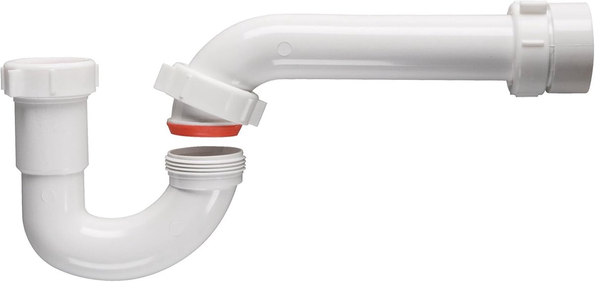 400PVCK 1-1/2-Inch door 1-1/2-Inch PVC P-Trap met Marvel Connector voor 1-1/2-Inch Schema 40 Verbinding, Wit