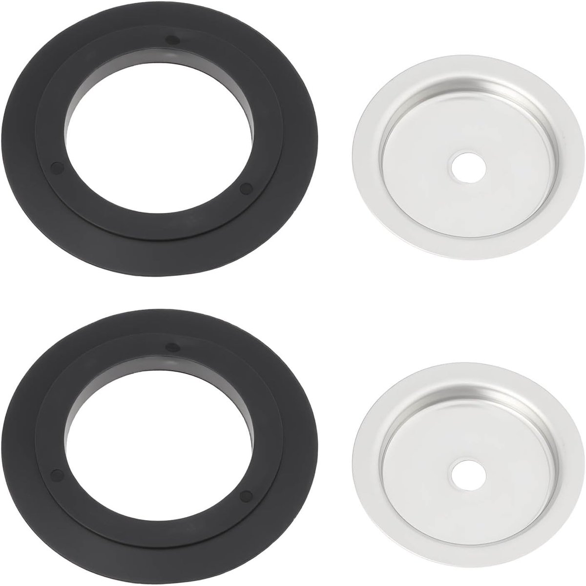 2 Sets Rubber Seal & Rvs Ronde Cap Kit voor 3.5 Inch Zeef Manden Keuken Sink Stopper, 32x55mm