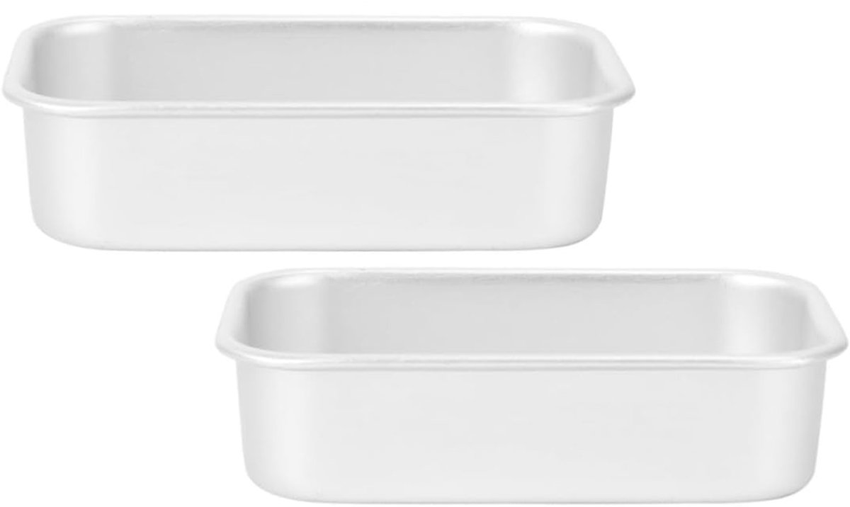 2 stuks aluminium bakvormen voor het bakken van brood en cake- rechthoekige bakvormen- hittebestendig- gemakkelijk te ontvormen en ideaal voor het bakken van cake.