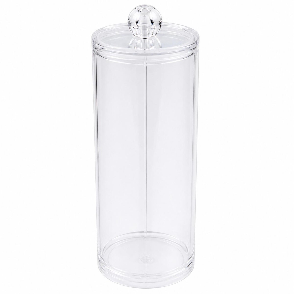 5Five wattenschijfjes organizer - rond - H18 x D6 cm - transparant - kunststof
