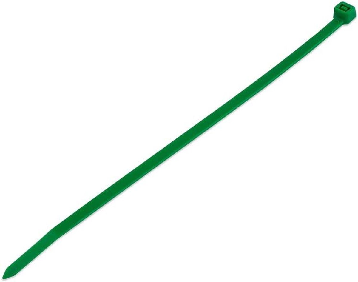 Kabelbinders, 4,8 mm x 200 mm, diameter van 3 tot 50 mm, groen, 100 stuks