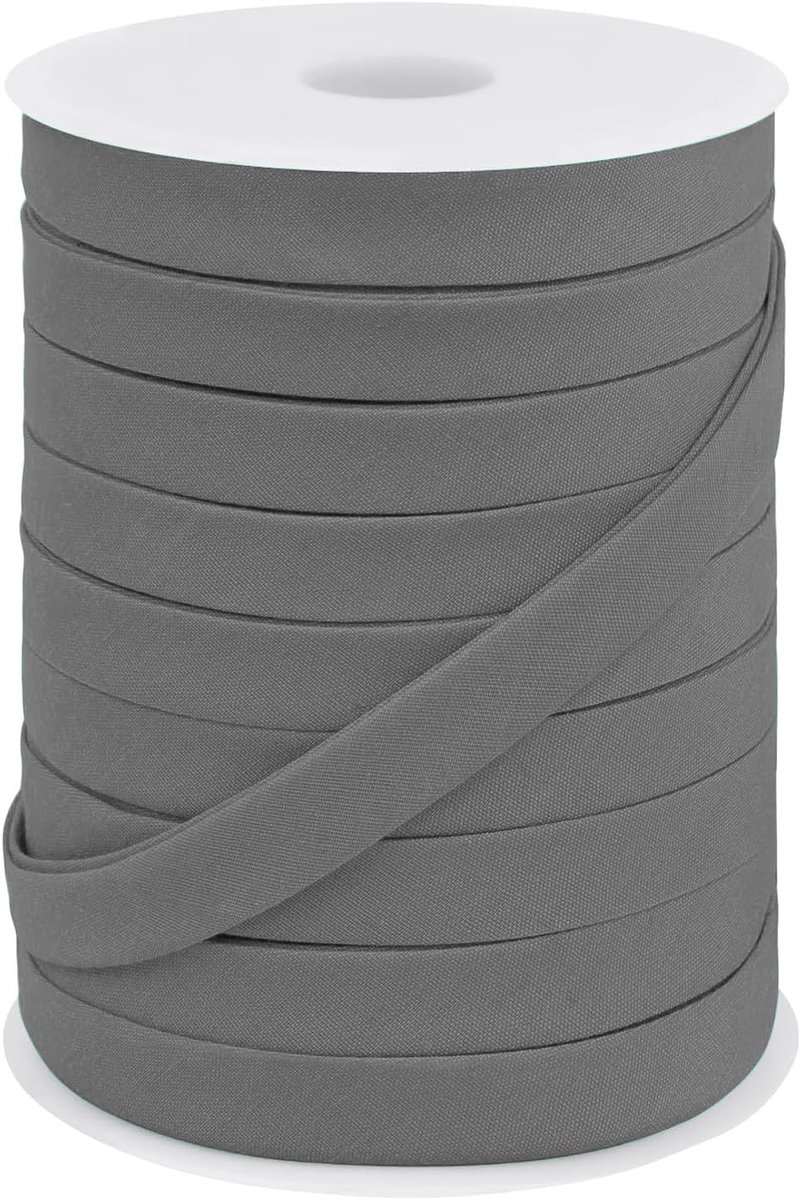 25 mm x 50 m, zoomband voor het naaien van kledingstukken, naaien, leidingen, quilten (grijs)
