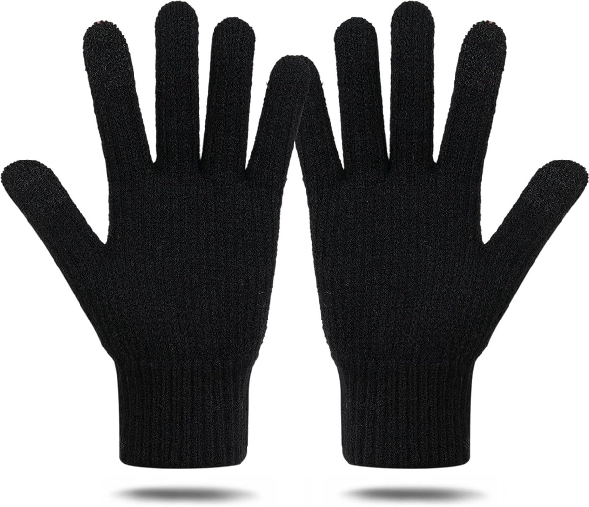 Handschoenen voor dames, touchscreen-handschoenen, gebreide thermische fleece handschoenen voor buitensporten, werken, fietsen, hardlopen, dameshandschoenen