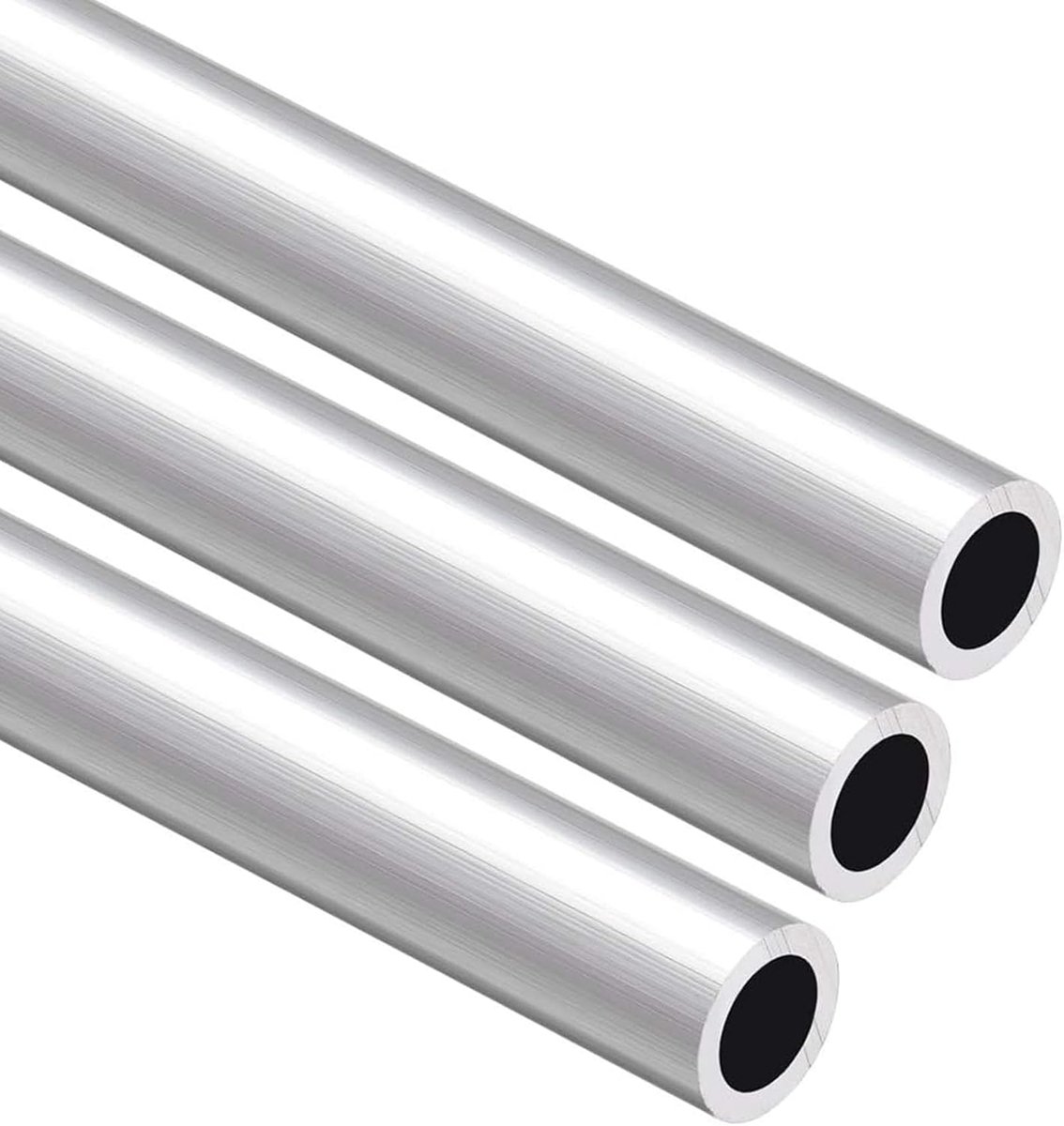 3Pcs 6063 Aluminium Ronde Buis, 10mm OD 5mm ID 300mm Lengte Metalen Naadloze Rechte Buis Aluminium Pijp voor Woninginrichting, Machines, DIY Handwerk