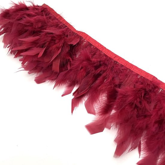 Turkije veren franje trim voor feestkleding DIY naaien ambachten decoratie Pack van 2 Yards (Bourgondië) — afbeelding 2