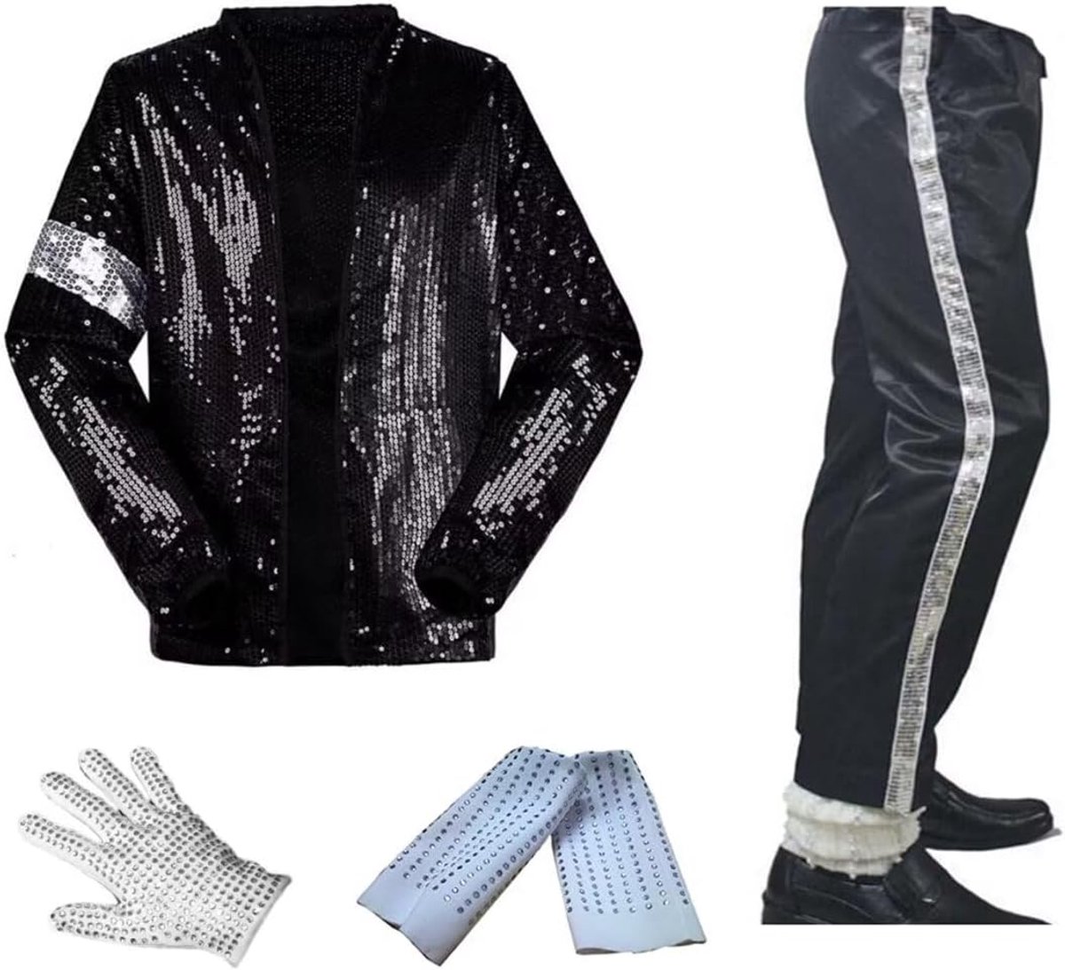 Kinderen Jassen+Broek+Sokken+Handschoen Set 4pcs Kostuum Jongens Meisjes Halloween Kerstdansen Cosplay Parties Retro Pailletten Kostuums Jas Kleding