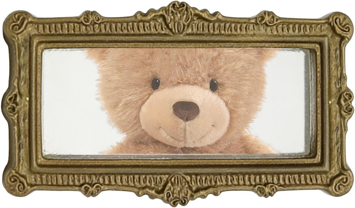 poppenhuis spiegeltje Vierkante Mini Meubels | Klein decoratief spiegeltje voor Knutselen, Kunst, Tafelblad, Slaapkamer, Vanity, Speelgoedhuis Scèneweergave
