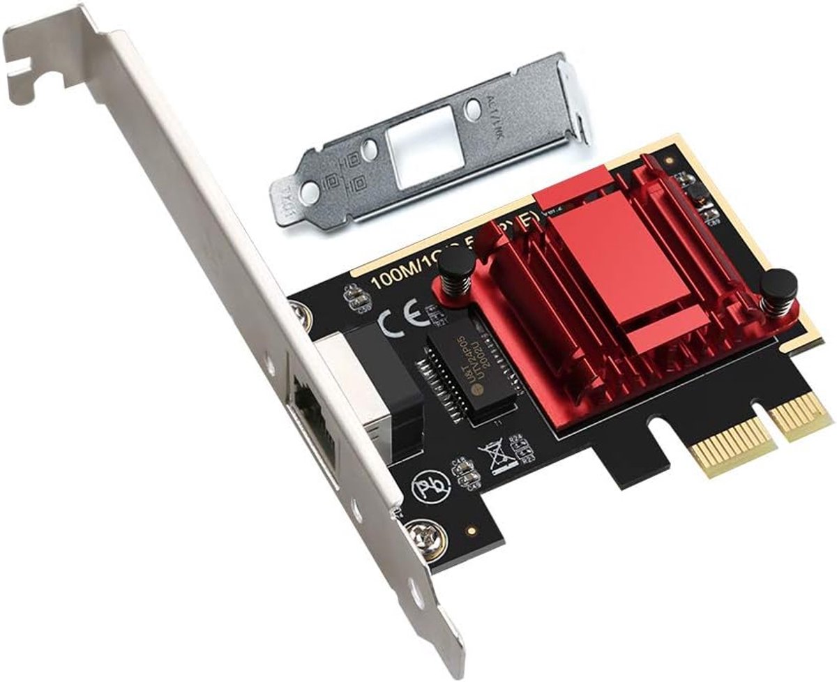 Netwerkadapter 2,5 G Base-T PCIe RTL8125B 2500/1000/100 Mbps PCI Express Ethernet RJ45 kaart LAN controller ondersteuning PXE voor Windows/Linux/Mac met laag profiel