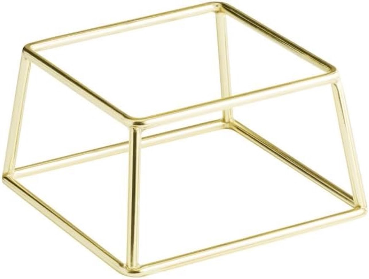 33312 Buffetstandaard MULTI - metaal, 18 x 18 cm, H: 10 cm, goud, stapelbaar