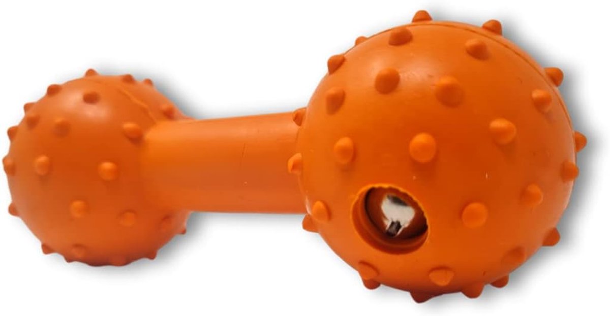 Kauwspeelgoed met bel, natuurlijk rubber, 2 cm dik, perfect voor puppy's, stevig massief rubberen bot, huisdierspeelgoed