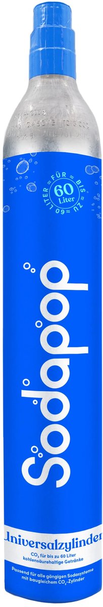 SnelShoppen Universele CO2-cilinder 425 g Koolzuur voor 60 liter bruiswater Geschikt voor bruiswatertoestellen Sodastream en meer Ideaal voor