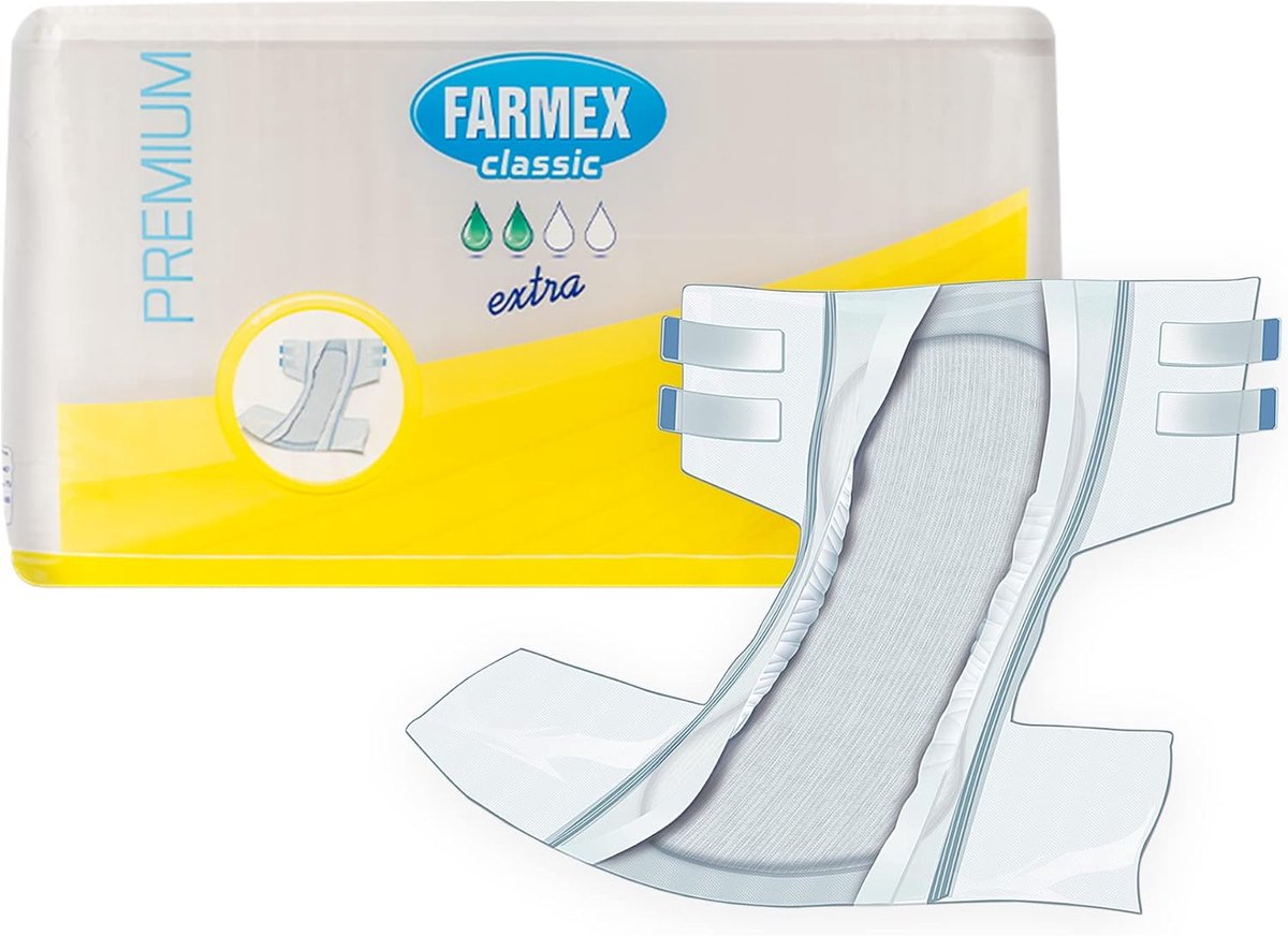 SnelShoppen - PREMIUM EXTRA Incontinentie Luiers voor Volwassenen - Absorbent, Latexvrij, Ademend & Hypoallergeen - Zachte Huidvriendelijke Luiers - 3