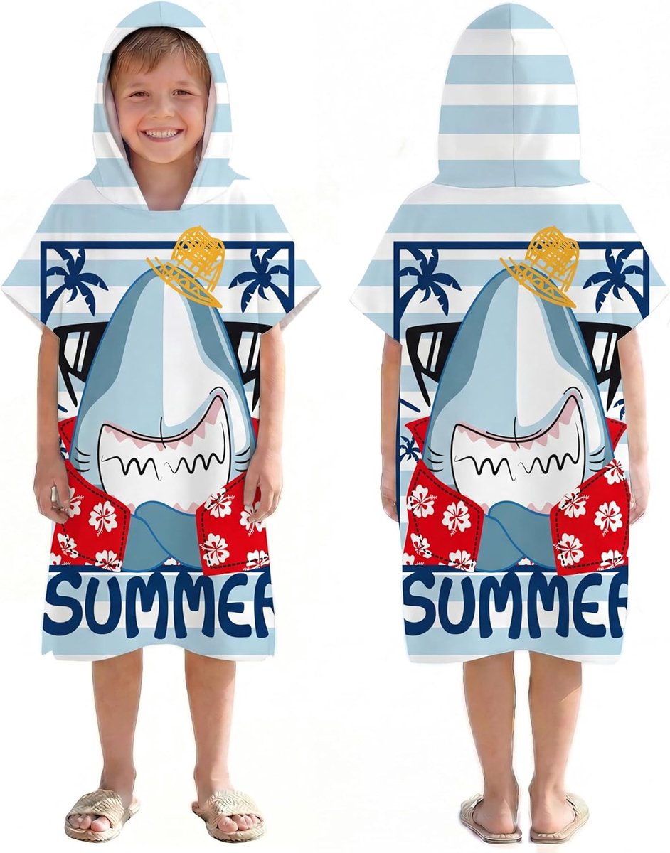 SnelShoppen - Quick Dry Surf Poncho voor Volwassenen, Microvezel Badcape met Kap, Ideaal voor Surfing, Zwemmen, Strand, Duiken, Thuisgebruik, Unisex,