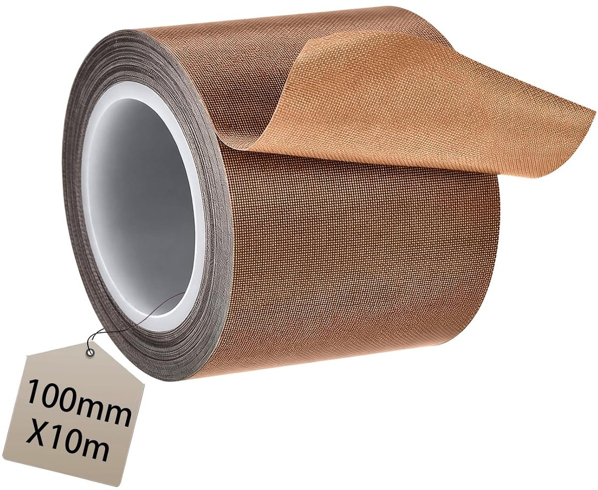 SnelShoppen - Teflon Tape met Glasvezel Basis 100 mm x 10 m - Hoge Temperatuur Weerstand Tot 300 °C - PTFE Tape voor Warmte-isolatie, Vacumeersystemen