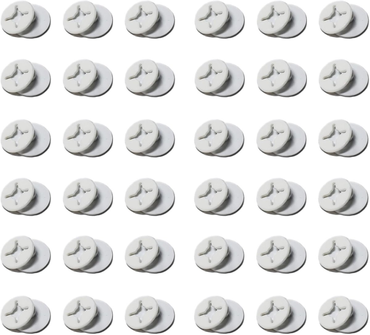 SnelShoppen - Fixing Buttons voor Vliegenraam Insectenbescherming - Mosquito Net Fly Screen voor Dakraam - Geen Boren - Plastic Knoppen (Wit, 36 Stuks