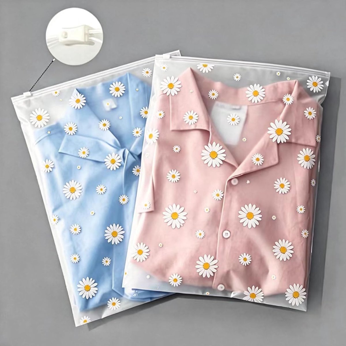 SnelShoppen - 20 Herbruikbare Ritszakken 40x50 cm Semi Transparant Waterdicht Plastic Tassen voor Kleding, Schoenen, Cosmetica, Reis, Organiseren