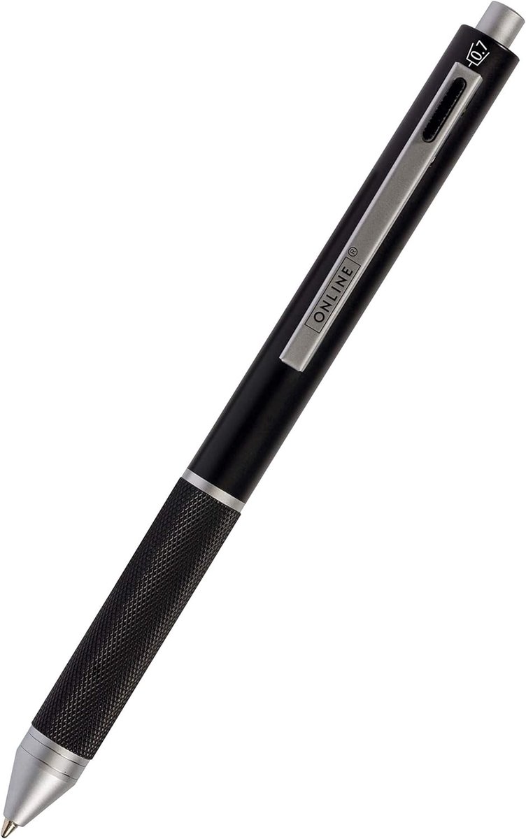 SnelShoppen - Online Multipen 4-in-1 | Multifunctionele Balpen & Potlood | Metalen Pen met 4 Vullingen | 3 Kleur Ballpoint (Blauw, Zwart, Rood) & Mech