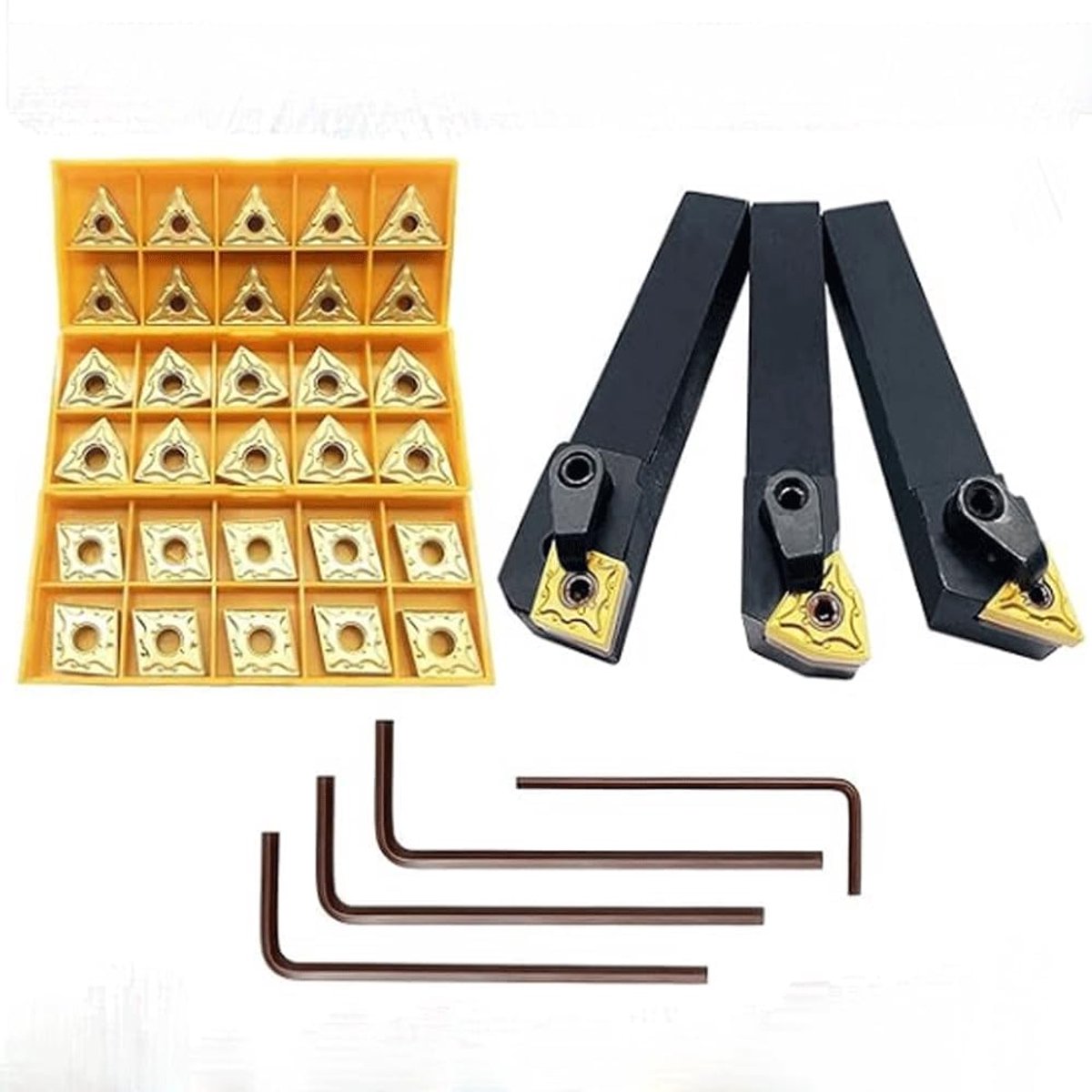 SnelShoppen - 36-delige CNC Draai Gereedschapset - 5/8 Inch Externe Draai Gereedschappen met Hardmetaal Inserts - MTJNR1616H16, MWLNR1616H08, MCLNR161